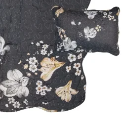 Bedsprei bloemen grijs/beige 1 persoons 180*230