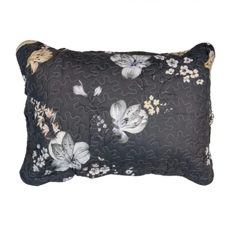 Bedsprei bloemen grijs/beige 1 persoons 180*230