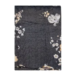 Bedsprei bloemen grijs/beige 2 persoons 230*250