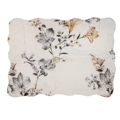 Bedsprei bloemen wit 2 persoons Q207.061