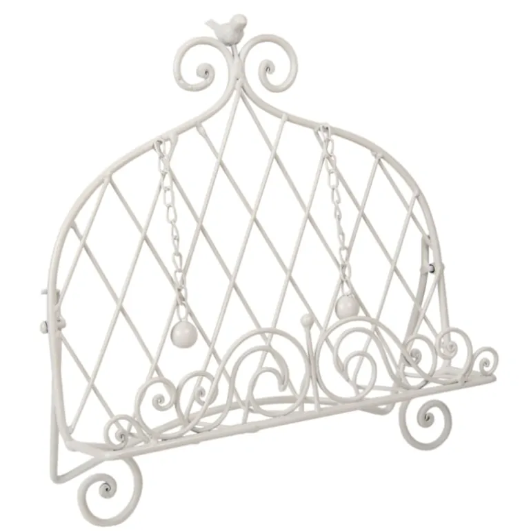 Boekenstandaard wit met vogeltje