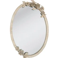 Brocante ovale spiegel rozen 35*3*51