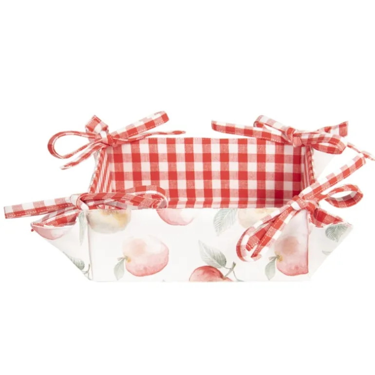 Broodmandje geruit met appels