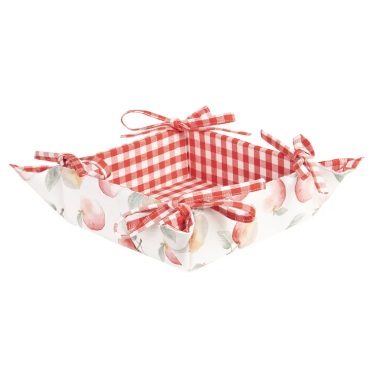 Broodmandje geruit met appels