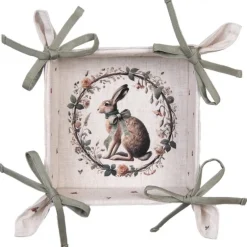 Broodmandje haas en roosjes groen