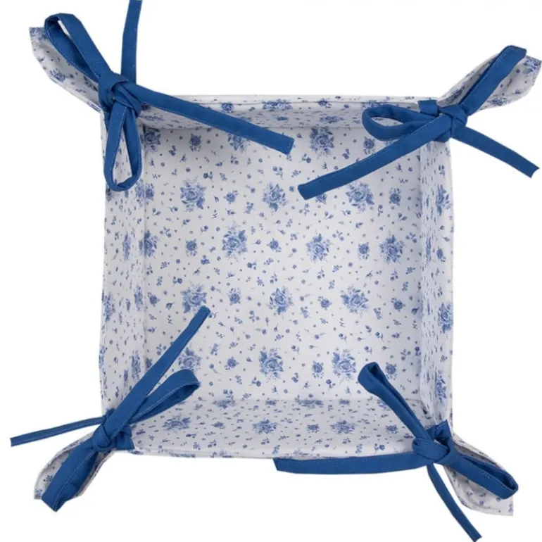 Broodmandje roosjes blauw