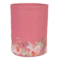 Broodmandje roze met bloemen