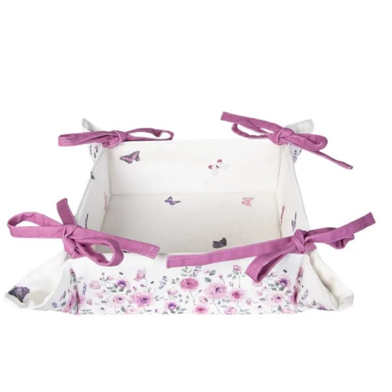 Broodmandje rozen en vlinders roze