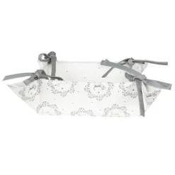 Broodmandje wit/grijs hond