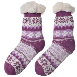 Dames huissokken one size winter paars