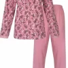 Dames pyjama bloemetjes roze