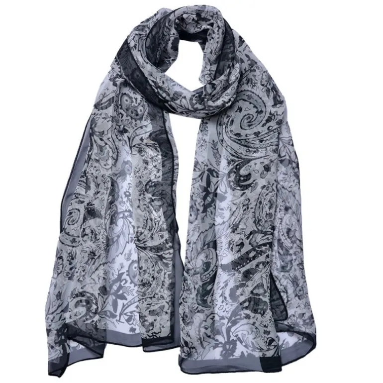 Dames sjaal print grijs