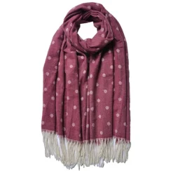 Dames wintersjaal fuchsia stippen