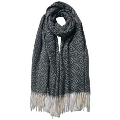 Dames wintersjaal zwart/grijs