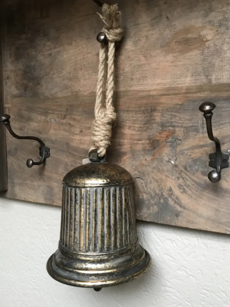 Decoratie bel bronskleur 16*16