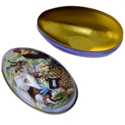 Decoratie blikje eivorm nostalgie 11*7 (B)