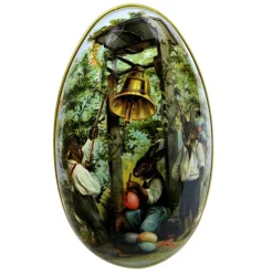 Decoratie blikje eivorm nostalgie 11*7 (C)