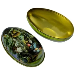 Decoratie blikje eivorm nostalgie 11*7 (C)