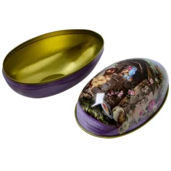 Decoratie blikje eivorm nostalgie 11*7 (A)