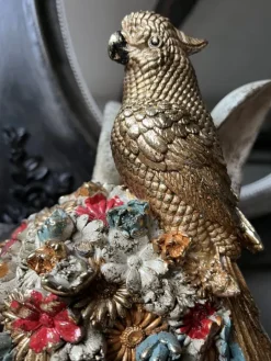 Decoratie buste konijn met bloemen 22*22*35