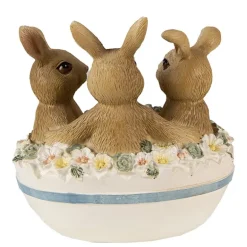 Decoratie ei met 3 konijntjes