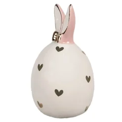 Decoratie ei met oortjes en hartjes 5*9