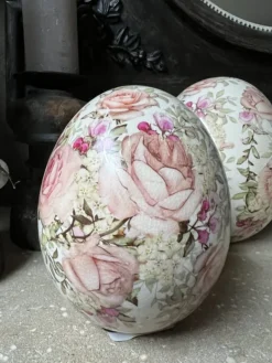 Decoratie ei met rozen (M) 11*14