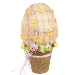 Decoratie ei op pot roze textiel 17*33