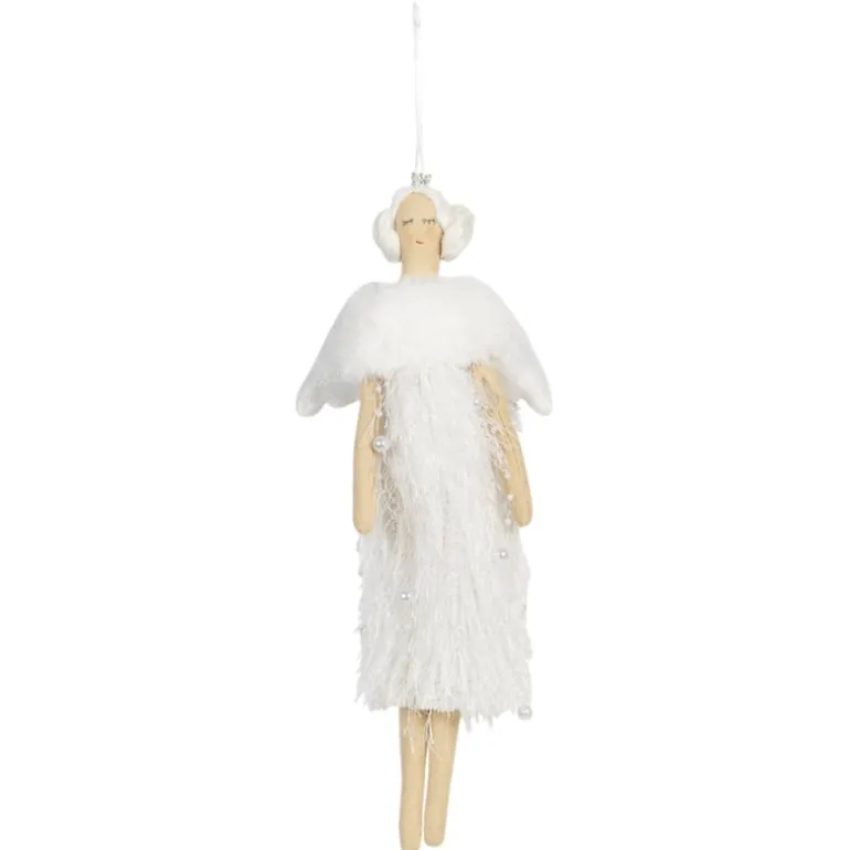 Decoratie engel hanger wit 13*31