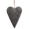 Decoratie hanger hart grijs (S) 11*2*8