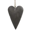 Decoratie hanger hart grijs 11*2*8