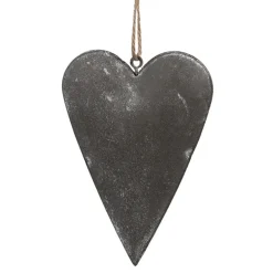 Decoratie hanger hart grijs 11*2*8