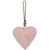 Decoratie hanger ijzeren hart roze 12*2*12