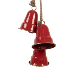 Decoratie hanger met 3 bellen rood 11*11*48