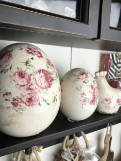 Decoratie hart met roosjes 8*8*4