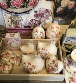 Decoratie hart met roosjes 8*8*4