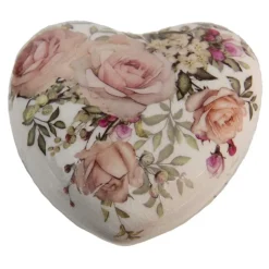 Decoratie hart roosjes 11*11*4