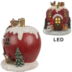 Decoratie huisje appel met LED