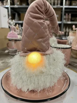 Decoratie kabouter met LED 44cm