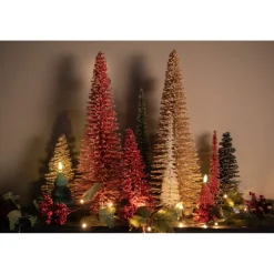 Decoratie kerstboom hout rood 17*30