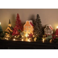 Decoratie kerstboom hout rood 20*50