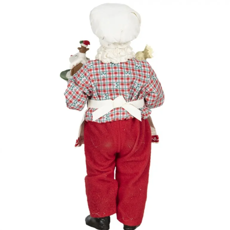 Decoratie Kerstman als banketbakker 28 cm