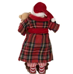 Decoratie Kerstman in ochtendjas 28 cm