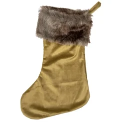 Decoratie Kerstsok goudkleur 30*45