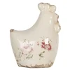 Decoratie kip met roosjes (M)