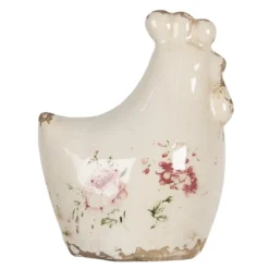 Decoratie kip met roosjes (M)