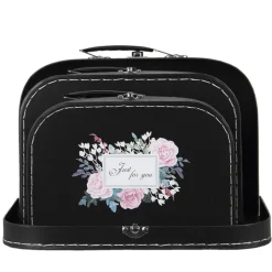 Decoratie kofferset (3) zwart Just for you