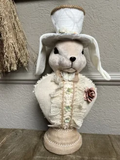 Decoratie konijn buste textiel 24*17*50
