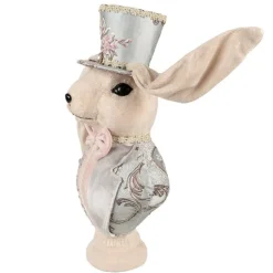 Decoratie konijn buste textiel 18*15*38