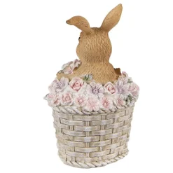 Decoratie konijn in bloemenmand
